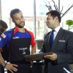 Viharin.com- JP Duminy understanding the method of preparation from Beverage Manager Ankur Chawla