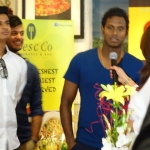 Viharin.com- (R-L) Angelo Mathews, Mayank Agarwal and Shreyas Iyer