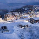 Mt Hotham Village Night View of Victoria's snow fields