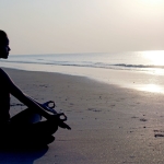 Meditation at serene beach 