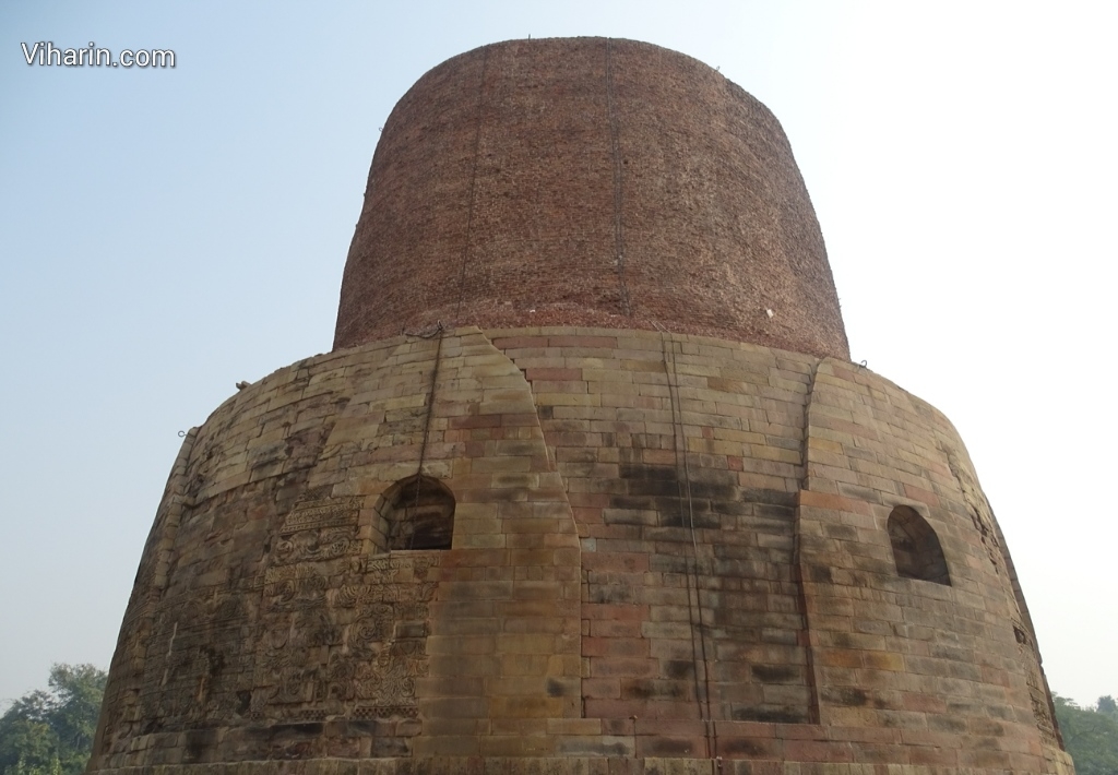 Viharin.com- Close up of Dhamekh Stupa