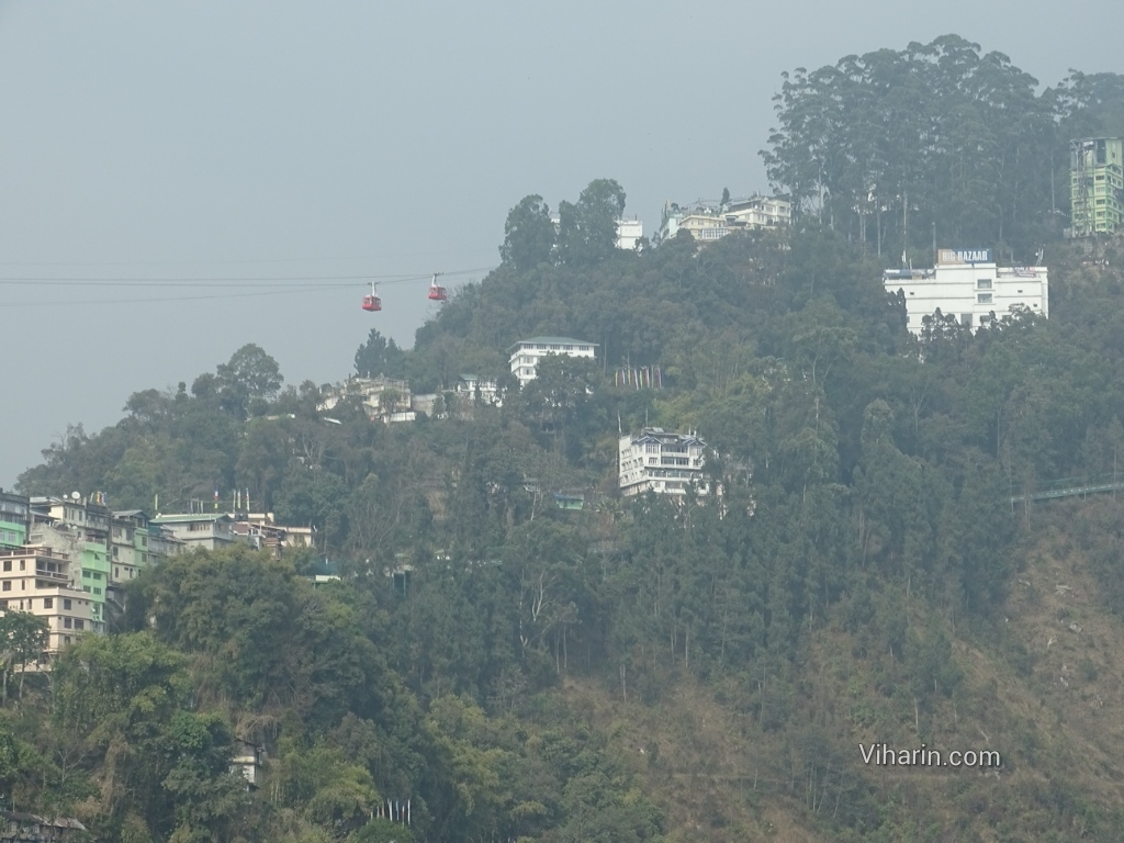 Viharin.com- Cable cars on rope way as seen from restaurant Orchids