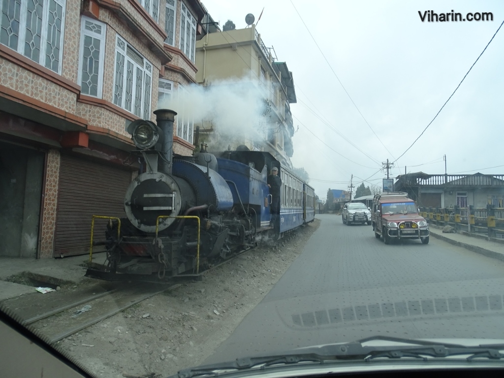 Viharin.com- Darjeeling Toy Train as viewed from our car