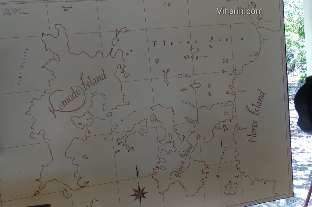 Viharin.com- Map of Komodo Island and surrounding areas