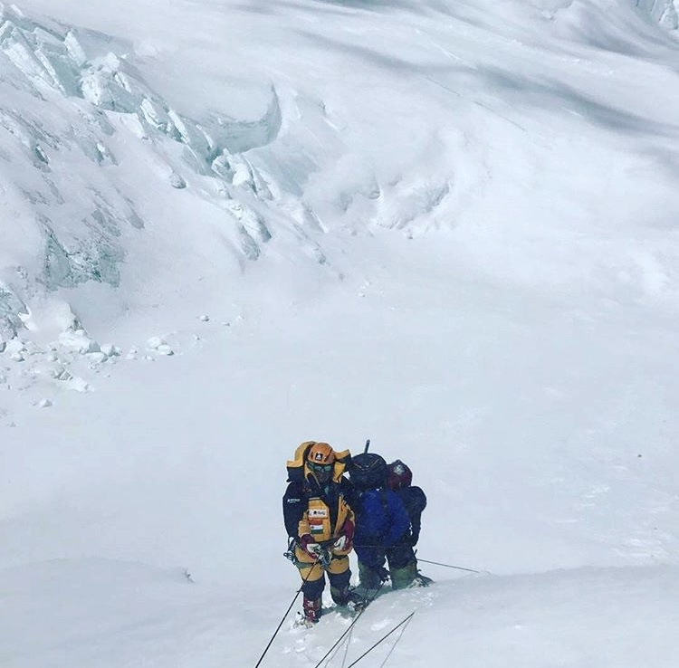 Climbing on Lhotse face Everest 