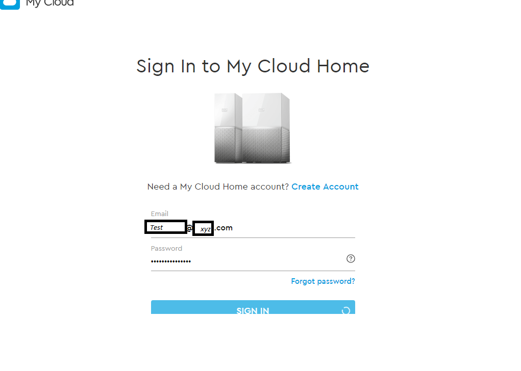 My Cloud Home sign in screen