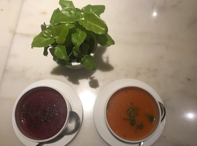Beetroot soup and Carrot Soup