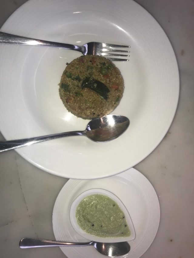 Quinoa Upma with nariyal chutney