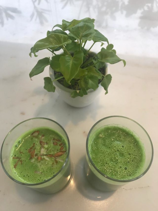 Palak Juice and Tripple Sunday smoothie